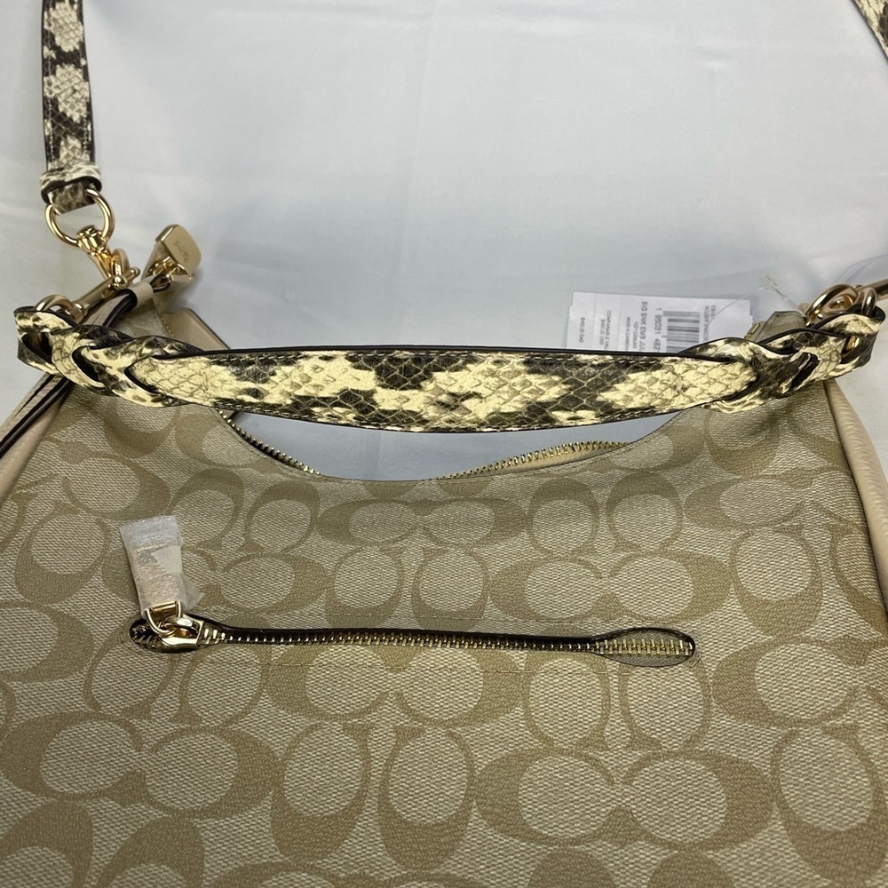 COACH Jules Hobo Bag in Signature Canvas Snake Embossed Leather Bag - Picture 11 of 16
